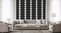 Geometric grey columns mural pattern designed for home interior wall., GD10244