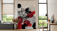 Study room Urban Nature Contrast Wall Mural featuring black flying birds., GD10246