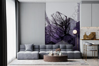 Geometric arbor veil mural installed as a feature wall in a living room setting., GD10248