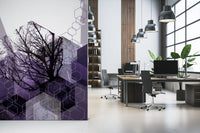 Geometric Wall mural with Repeating arbor and lattice pattern in office., GD10248