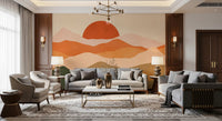 Abstract mountain Terra Vista Glow Wall Mural in living room., GD10255