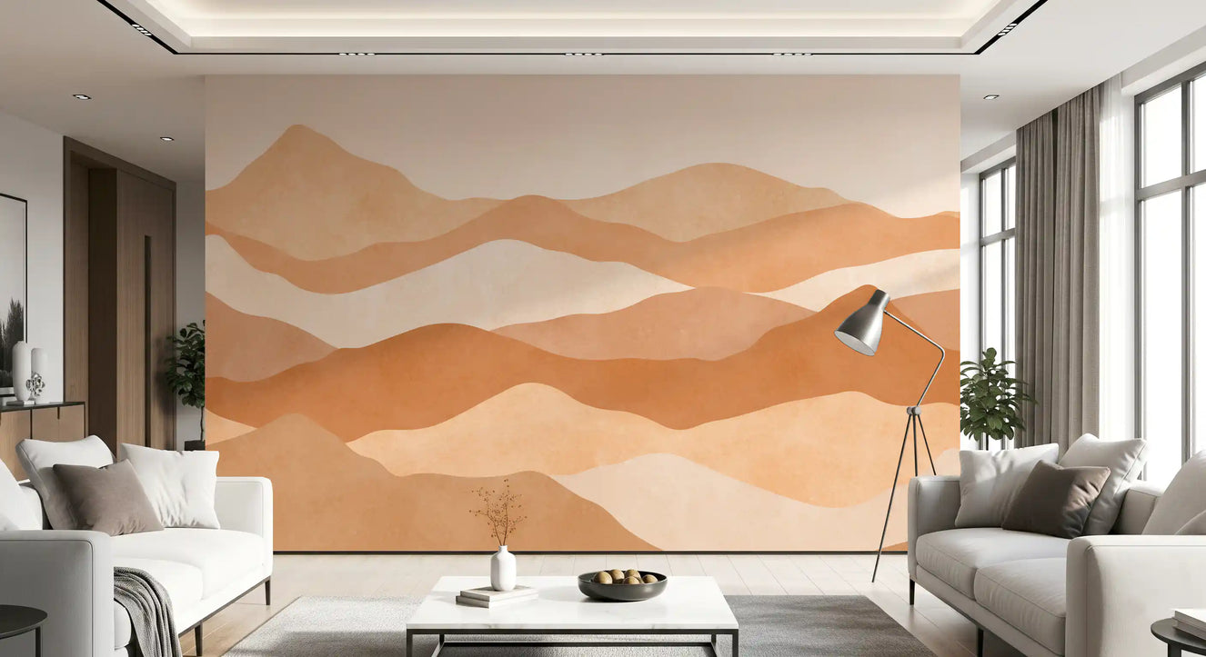 Warm Terracotta Hills Wall Mural