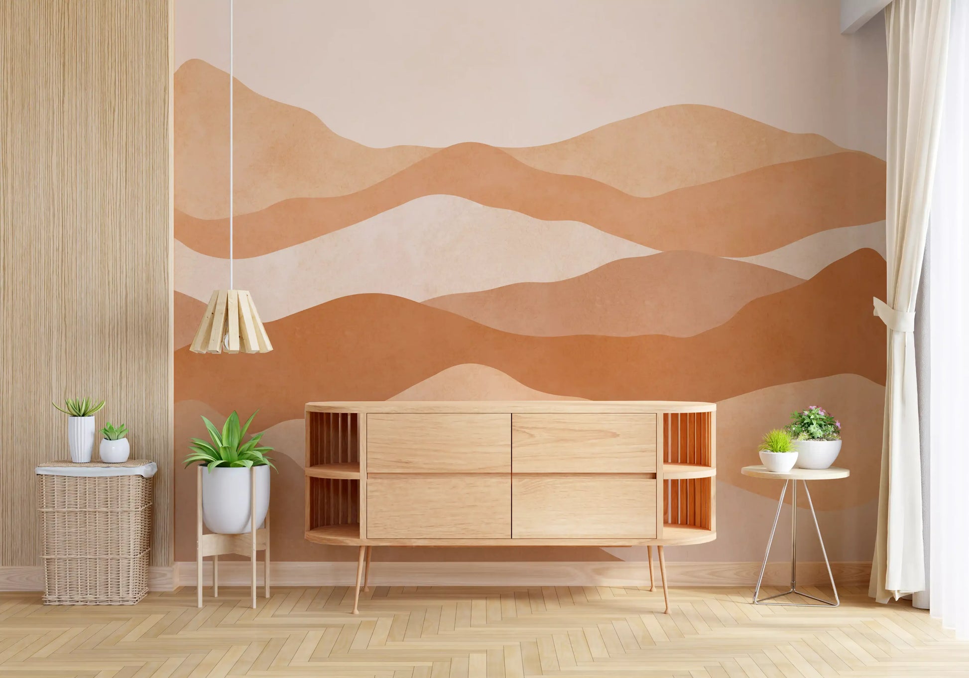 Warm Terracotta Hills Mural designed for an interior feature wall., GD10256