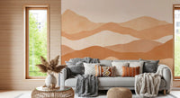 Contemporary sand and brown hills wall mural used on hallway backdrop., GD10256