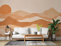 Earthen Mountain Layers Wall Mural for hallway feature interiors., GD10257