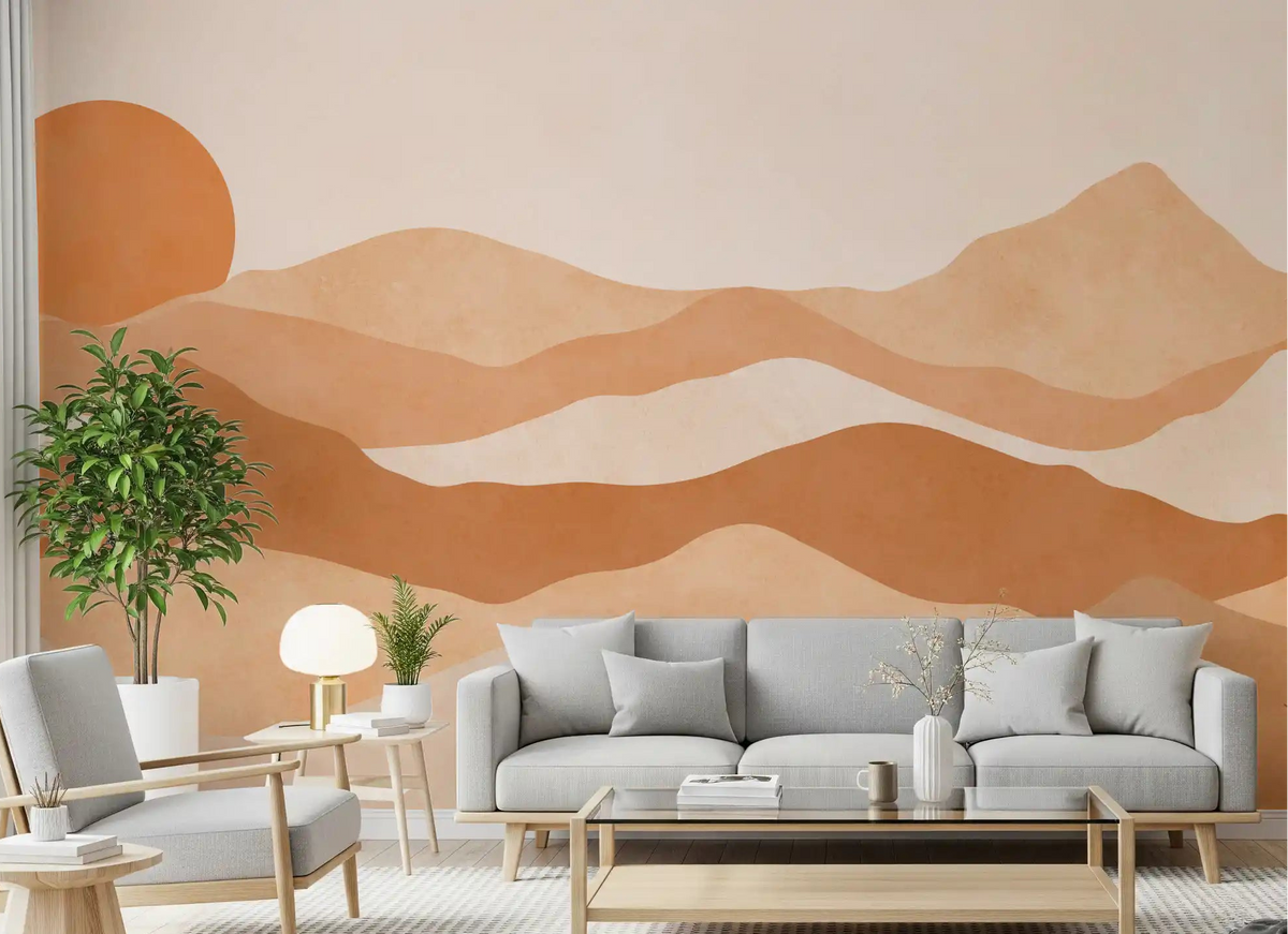 Abstract mountain wall mural for modern living room spaces., GD10257