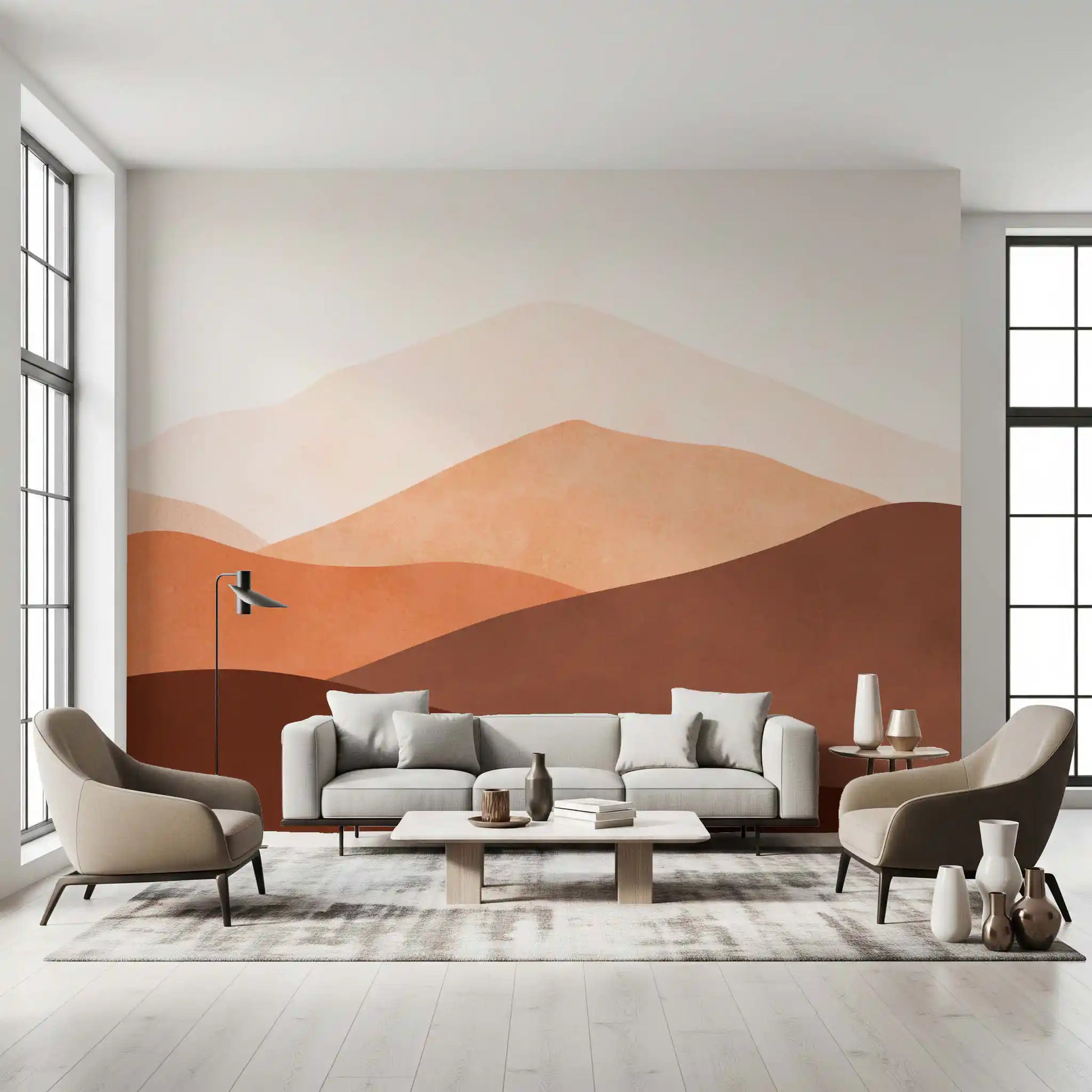 Earthy Hues wall mural with terracotta and sand colours., GD10258