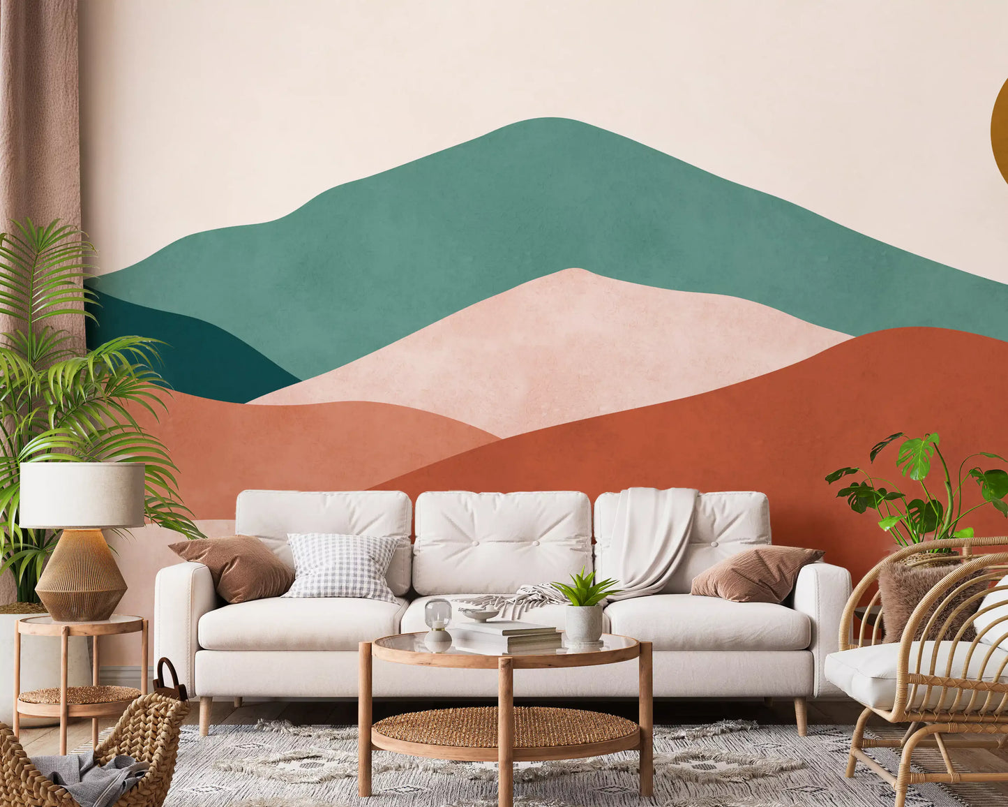 Flat Horizon wall mural exhibiting sand colours and smooth earthy curves., GD10261