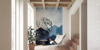 The Blue Hexagon Winter Branch Wall Mural for modern home., GD10265