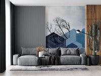 Contemporary Winter wall mural with combining modern shapes in living area., GD10265