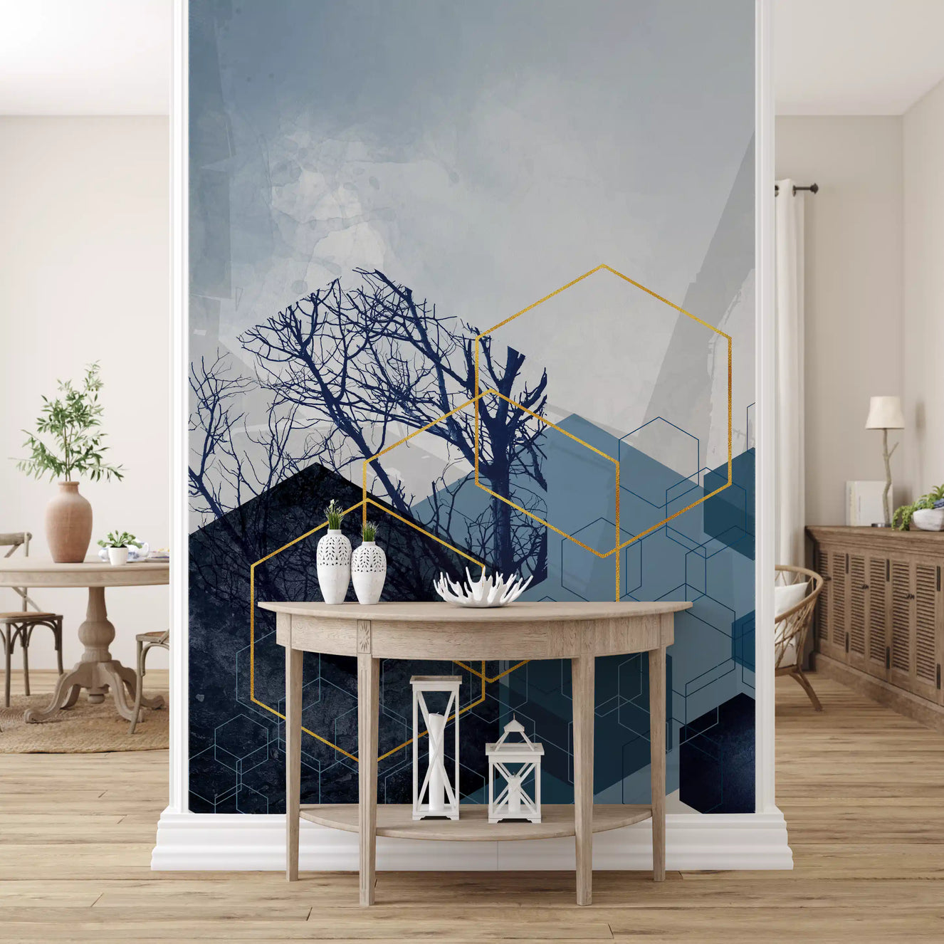 Geometric Forest Glimmer 2 Wall Mural