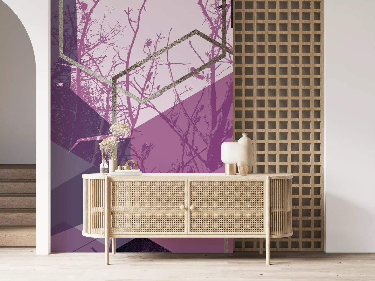 Stylish wall mural with bird silhouettes for a contemporary home interior., GD10276