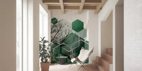Geometric Canopy Flight Wall Mural brings architectural patterns., GD10280