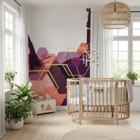Decorative wall mural showing overlapping hexagons in shades of pink., GD10285