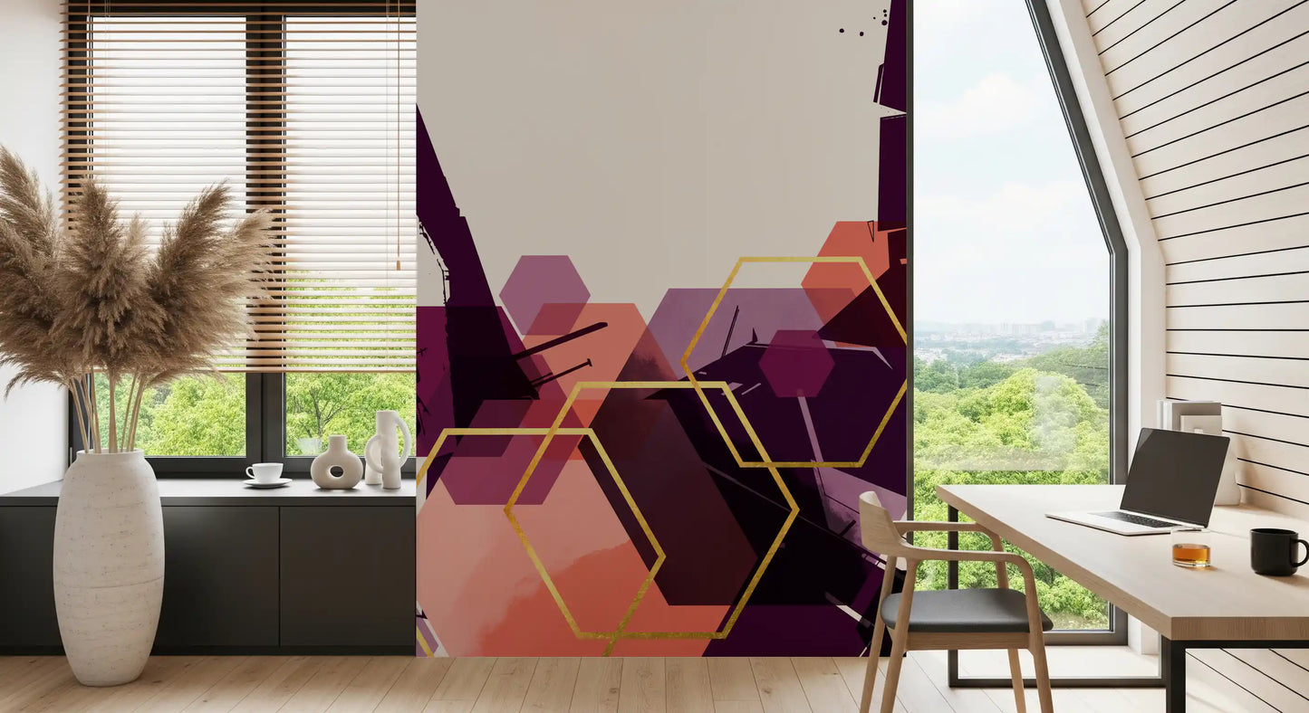 Bold Geometric Flow wall muralwith a contemporary abstract design., GD10285