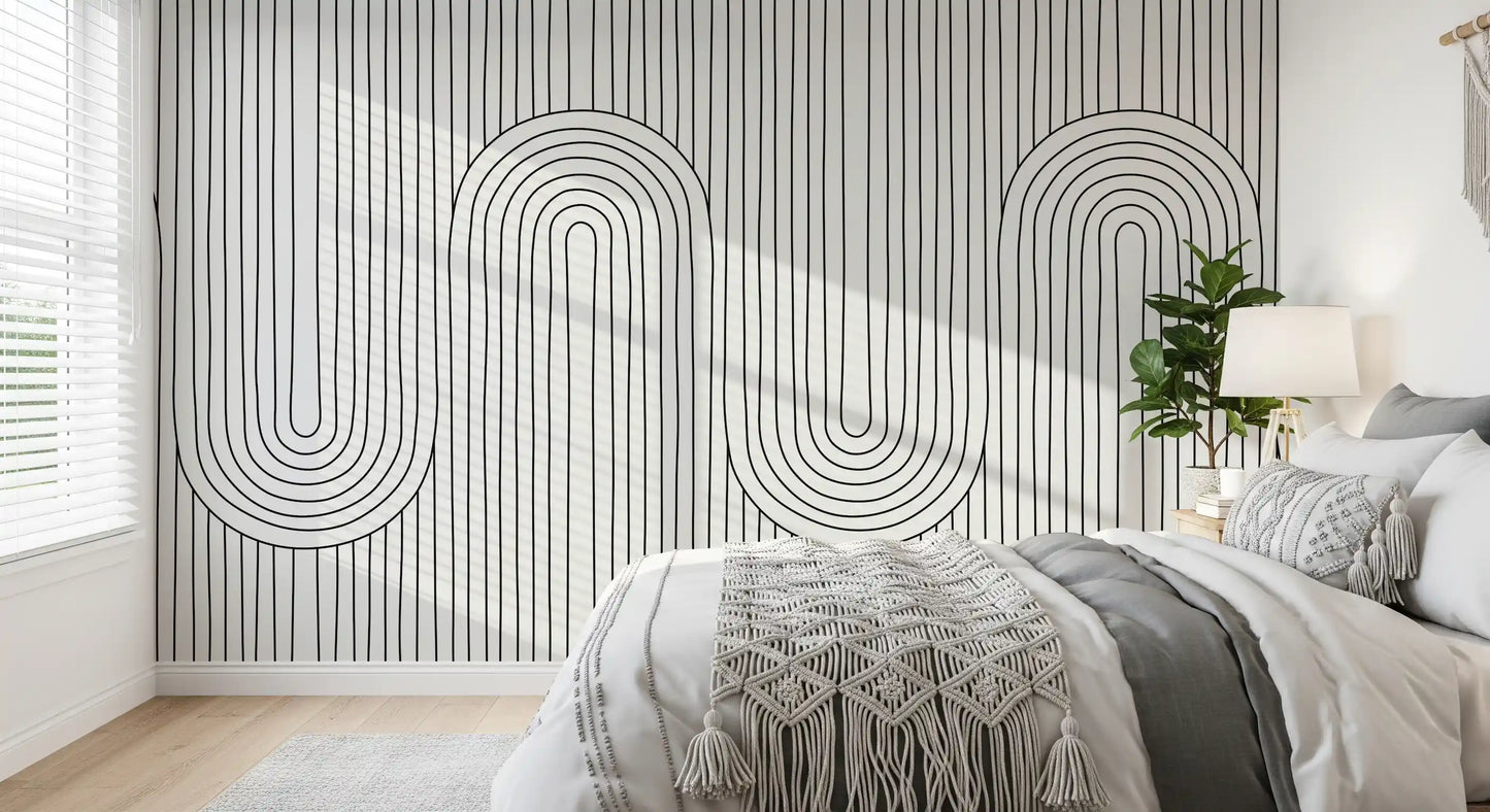 Linear Rhythm Arches Wall Mural