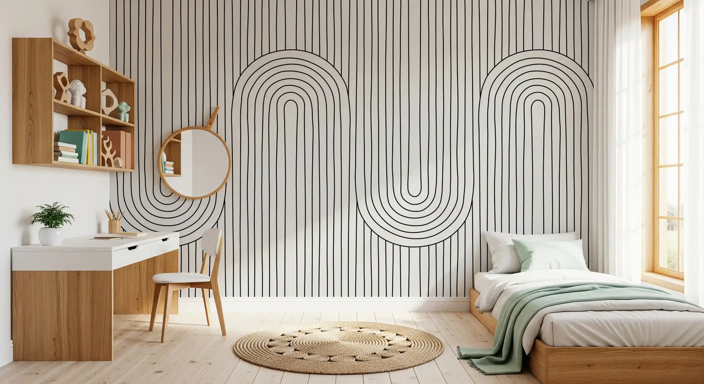 Linear Rhythm Arches Wall Mural