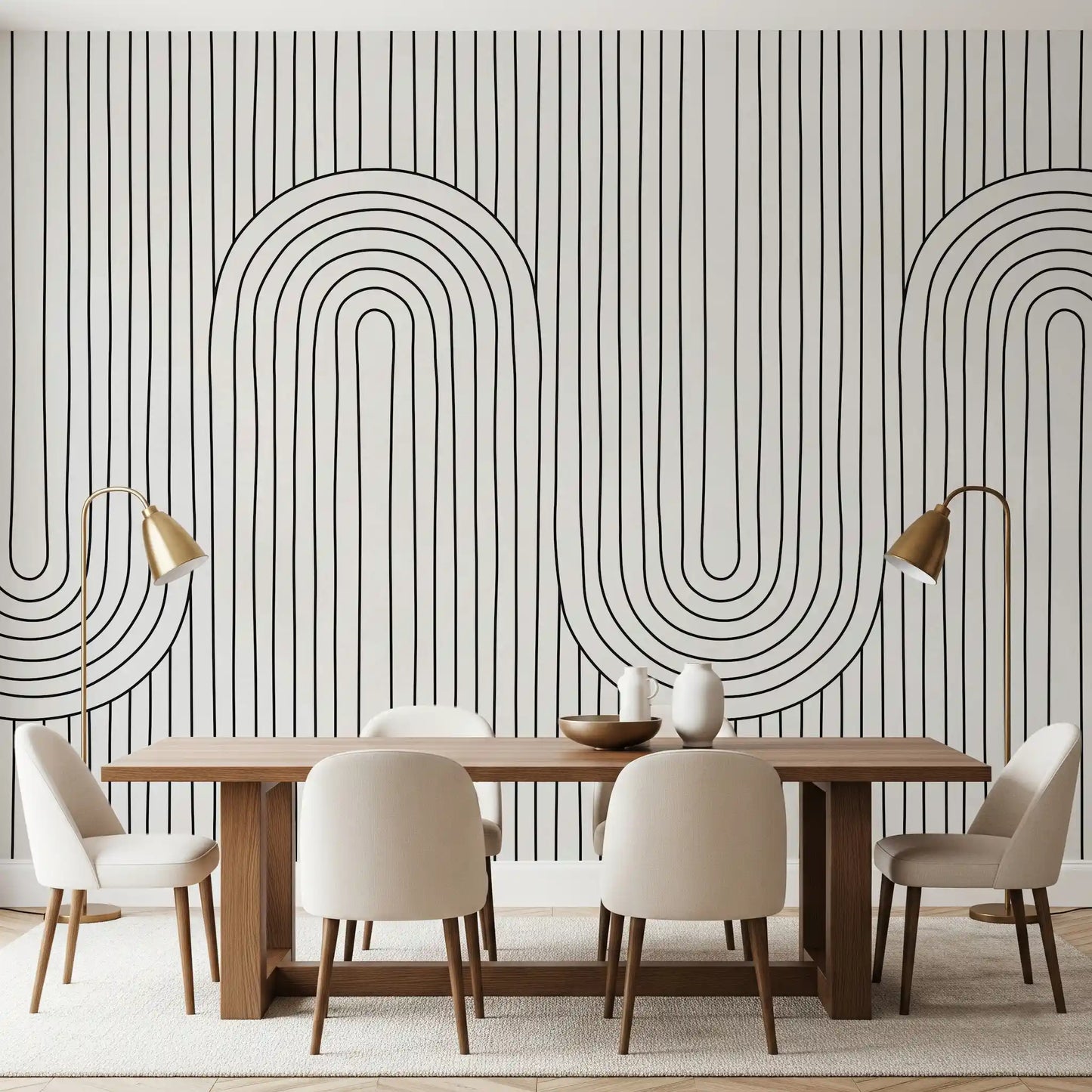 Linear Rhythm Arches Wall Mural