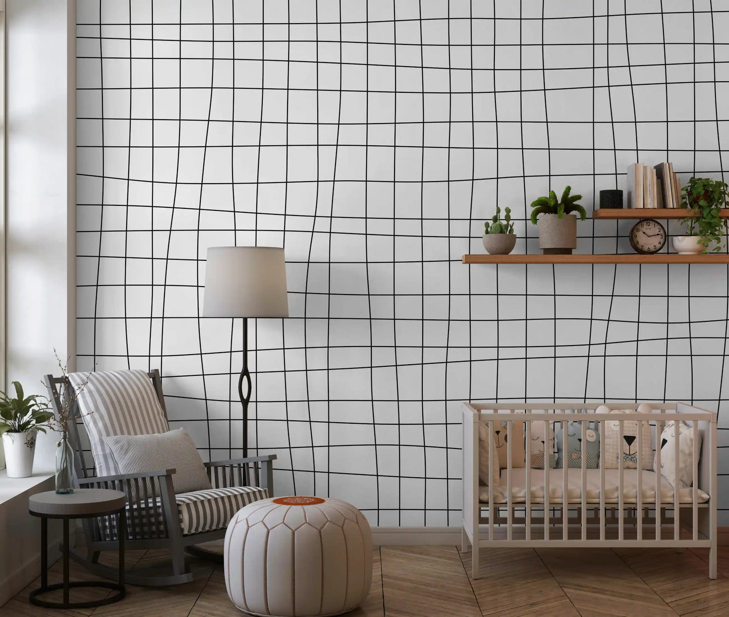 Fluid Grid Pattern Wall Mural