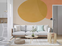 Sage green and navy blue Forms intersecting on minimal style wall mural., GD10302