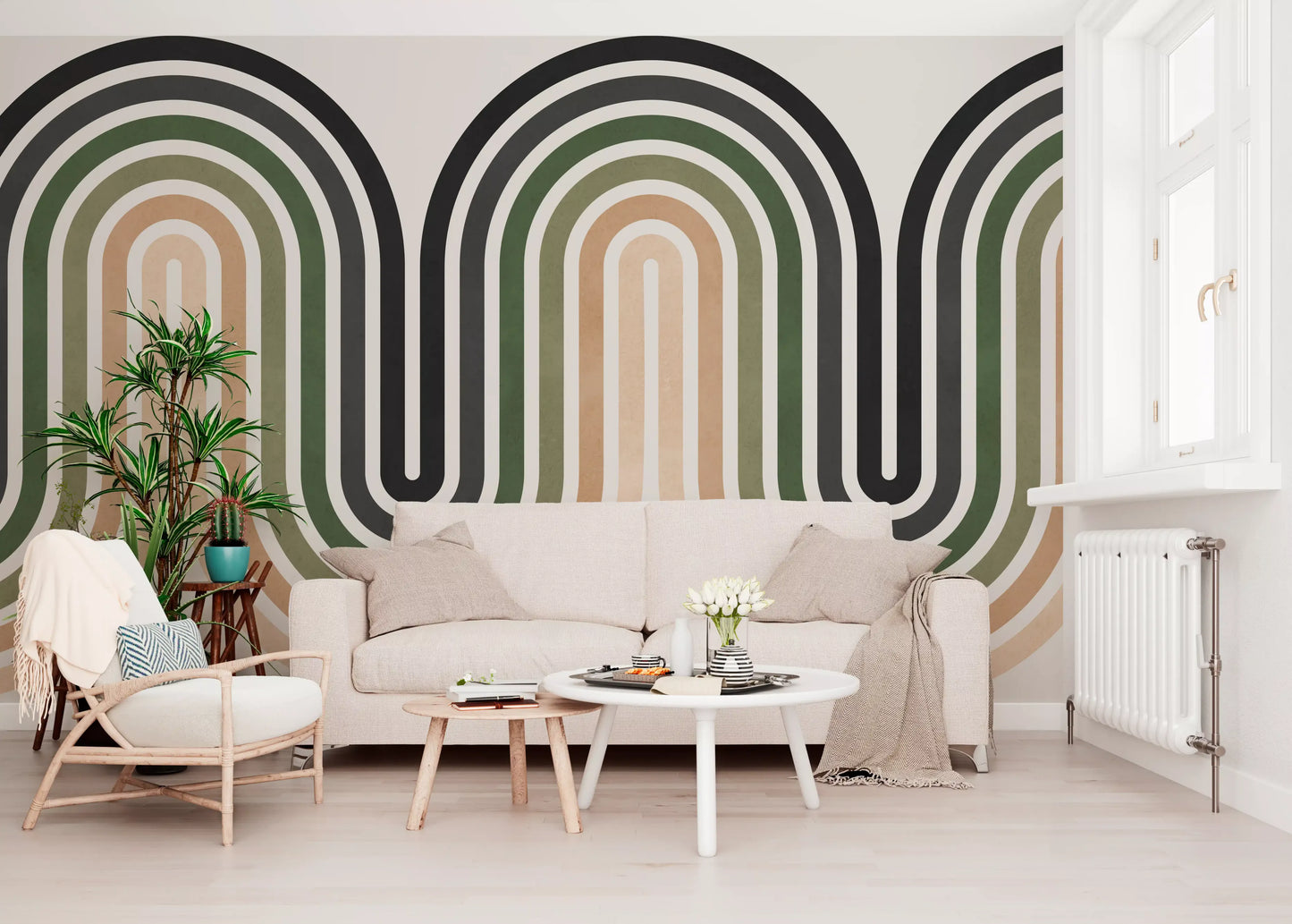 Organic Rhythm Curves Wall Mural