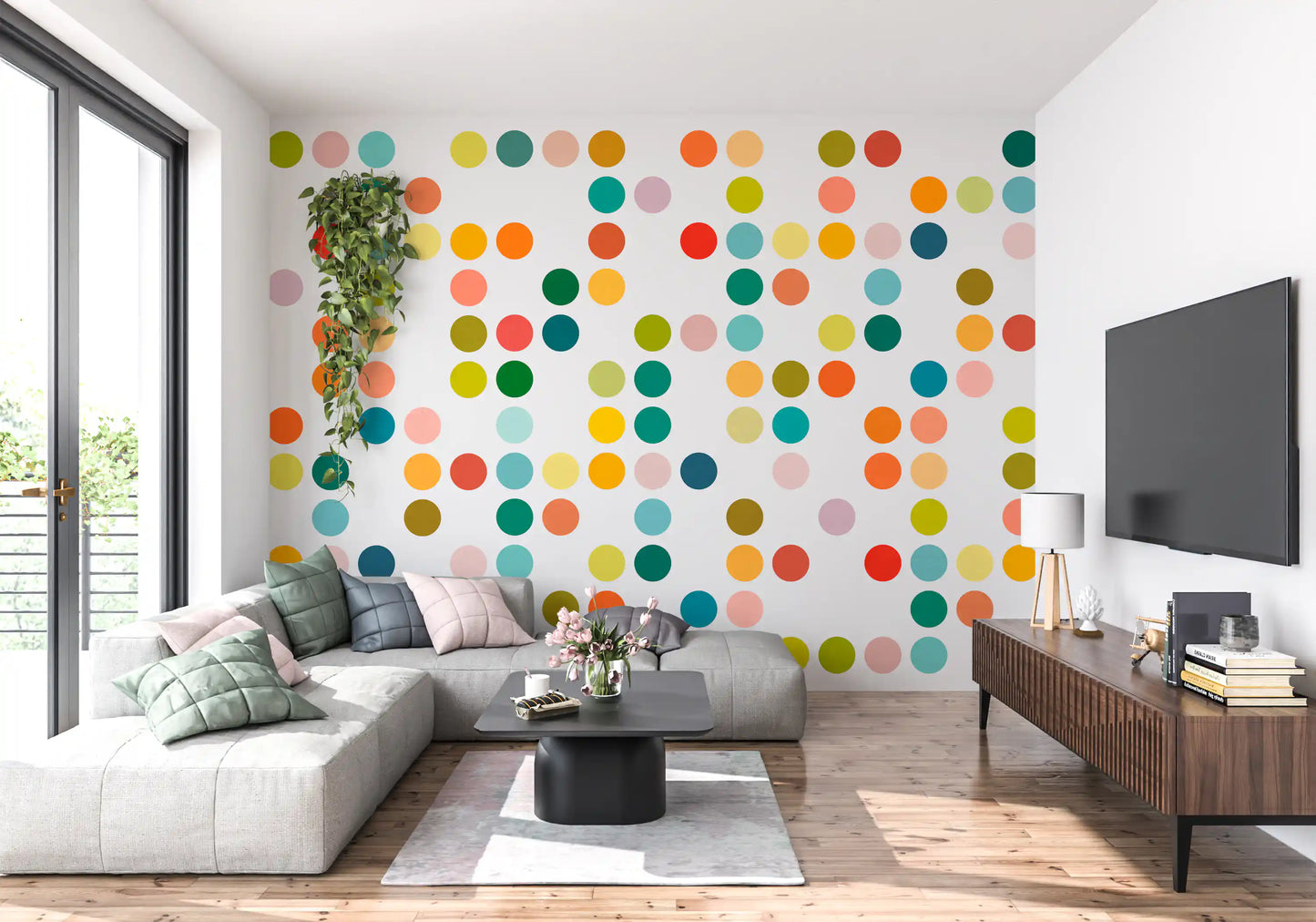 Mid-Century Dot Medley Wall Mural