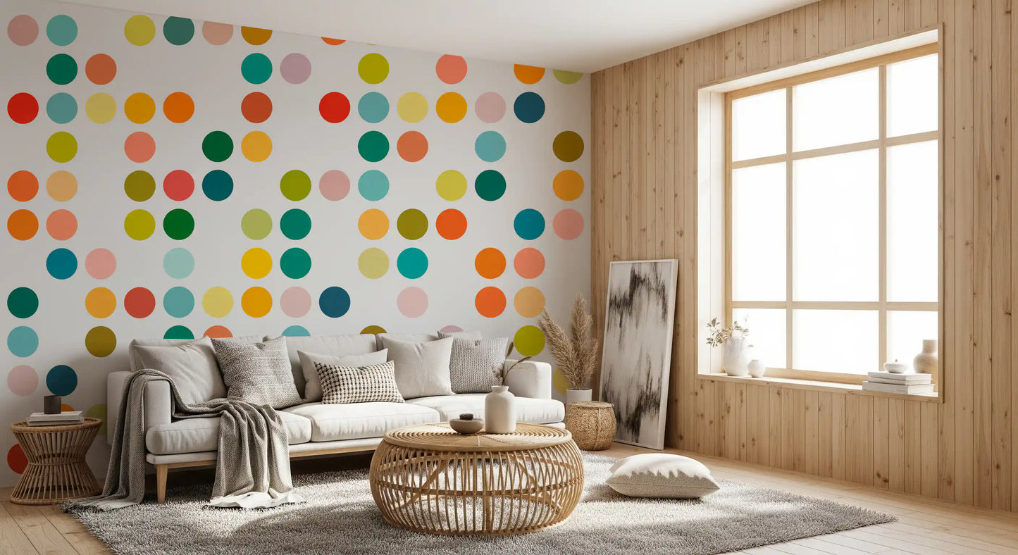Mid-Century Dot Medley Wall Mural