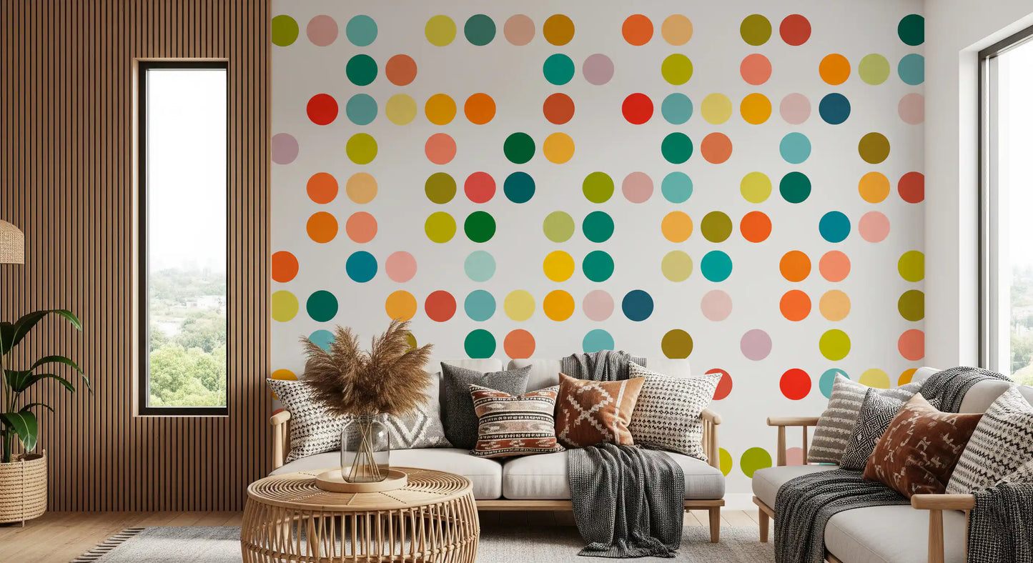 Mid-Century Dot Medley Wall Mural