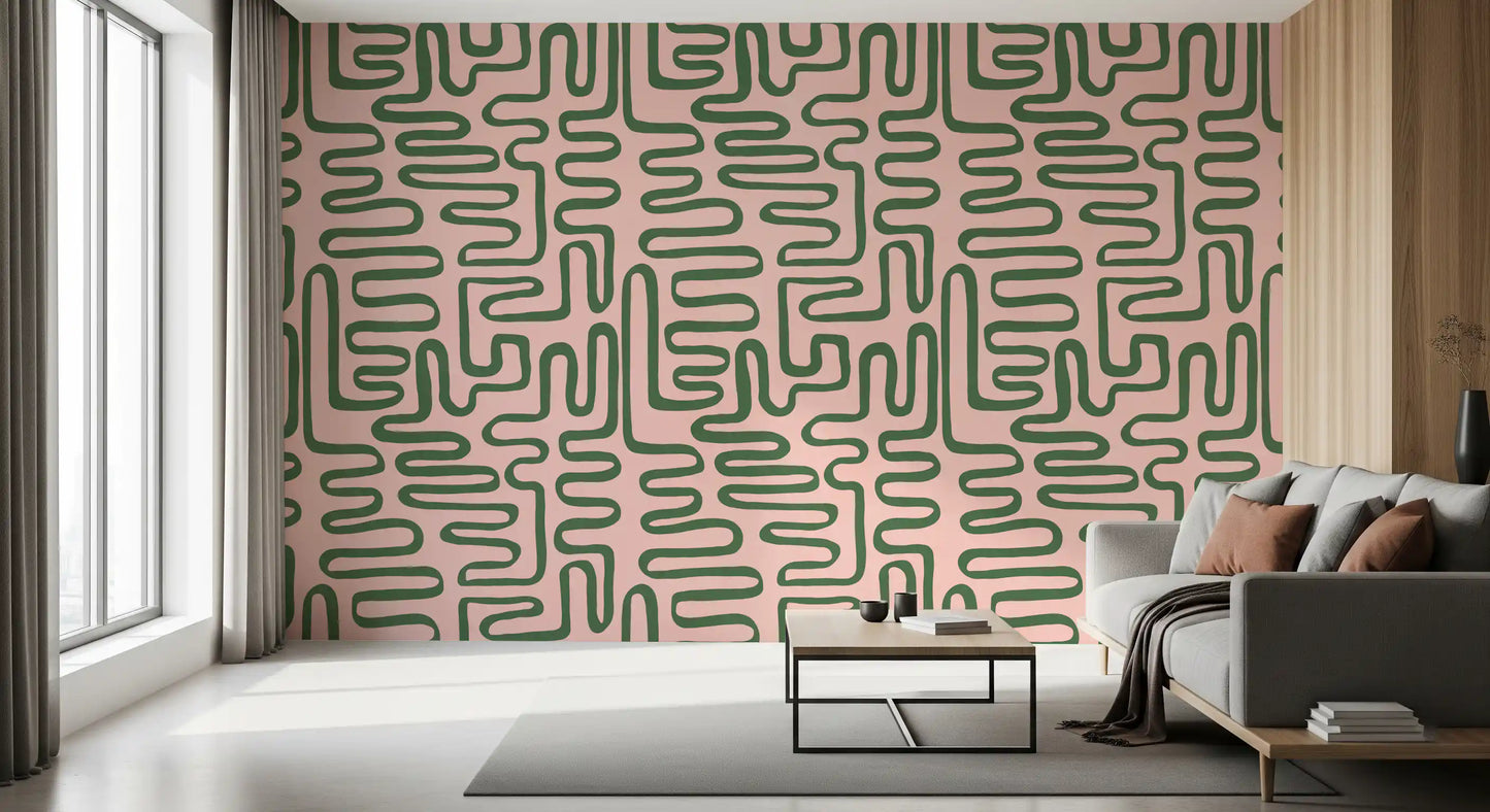 Soft Flow Maze Wall Mural