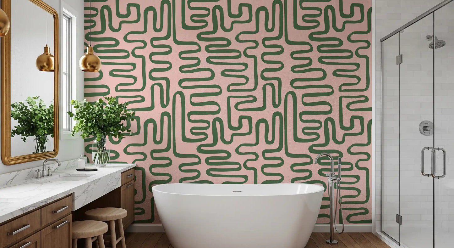 Soft Flow Maze Wall Mural
