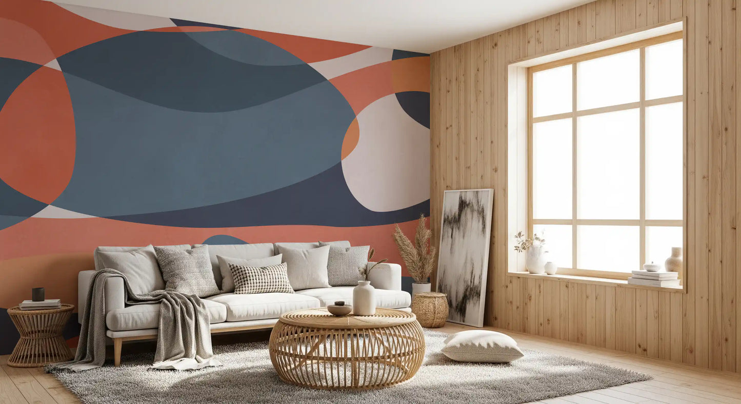 Overlapping Earthy Tones Wall Mural
