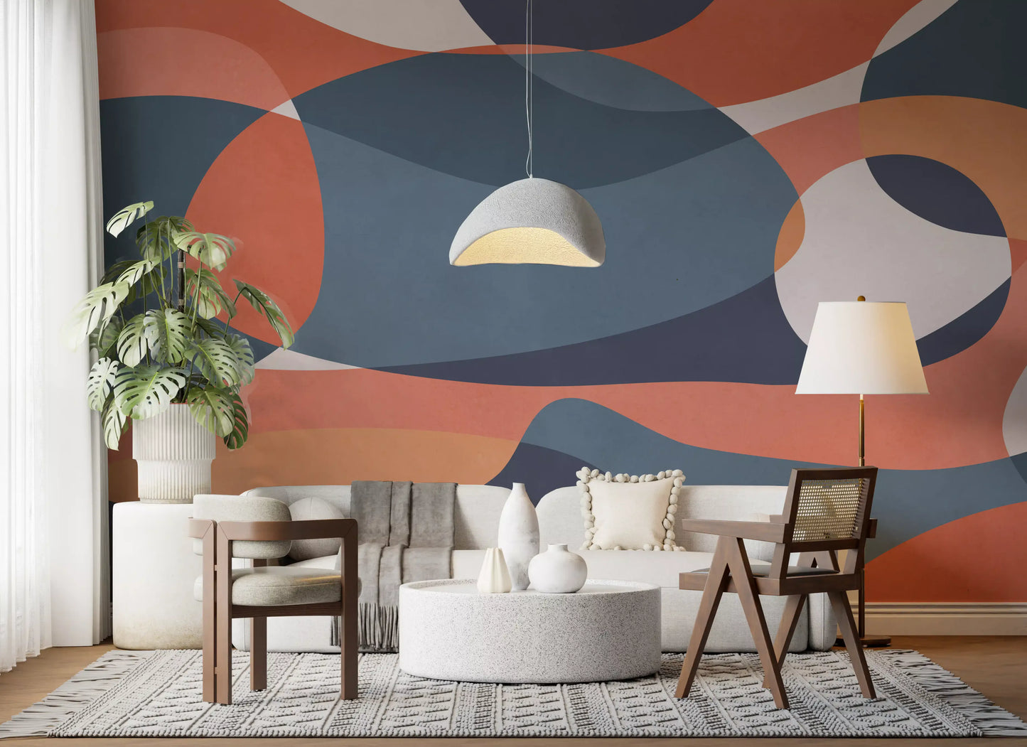 Overlapping Earthy Tones Wall Mural