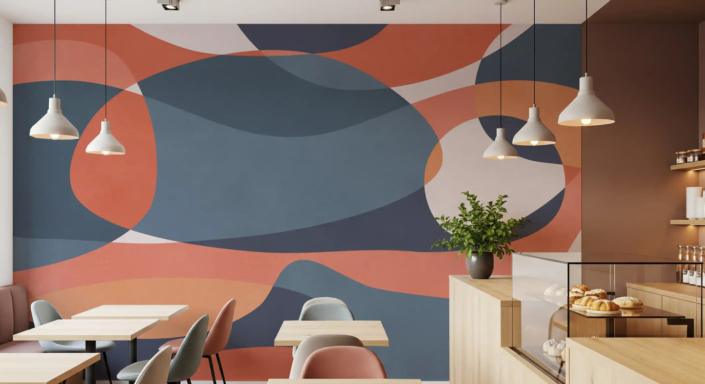 Overlapping Earthy Tones Wall Mural