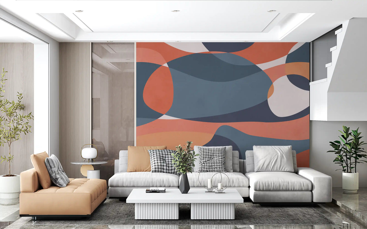 Overlapping Earthy Tones Wall Mural