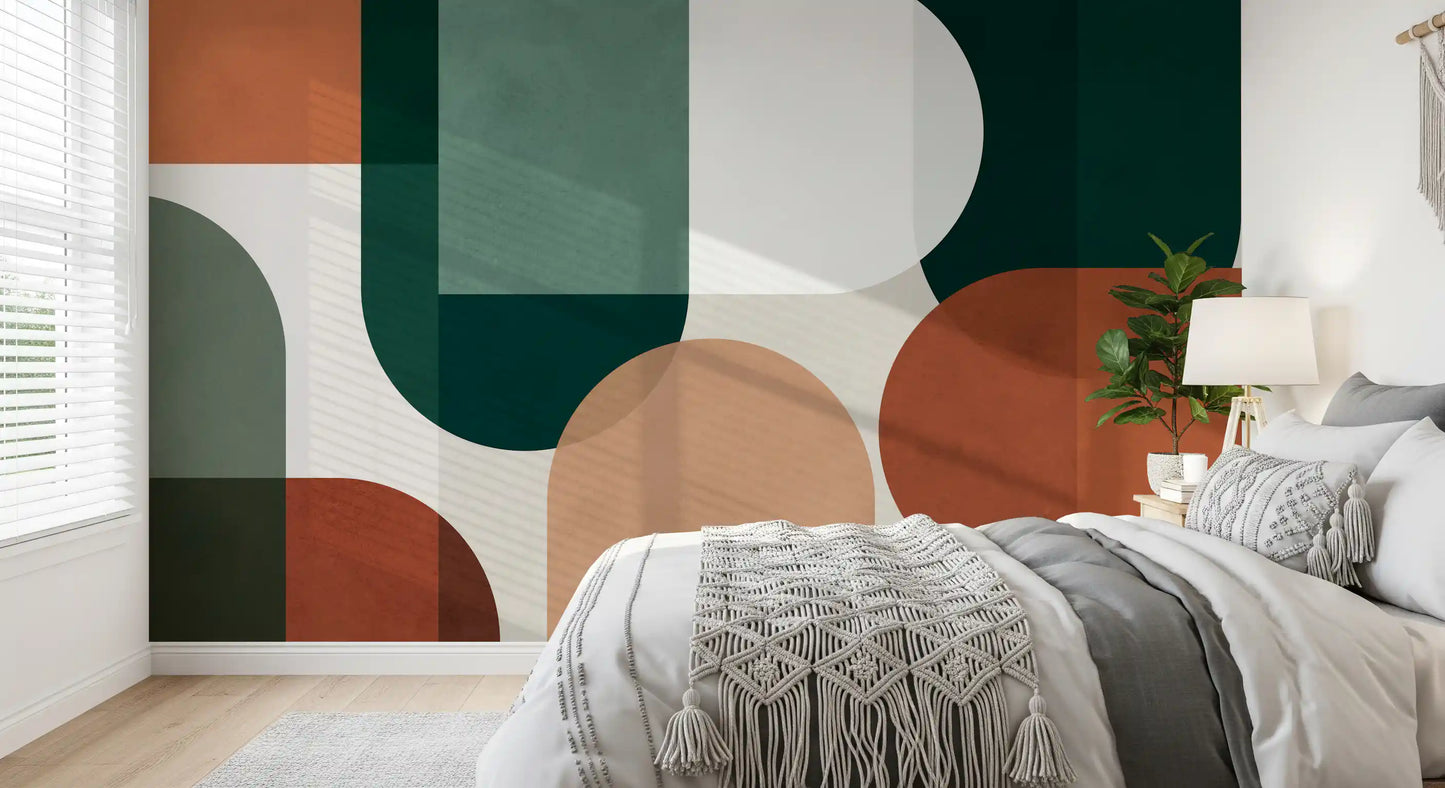 Modernist Earthy Geometry Wall Mural