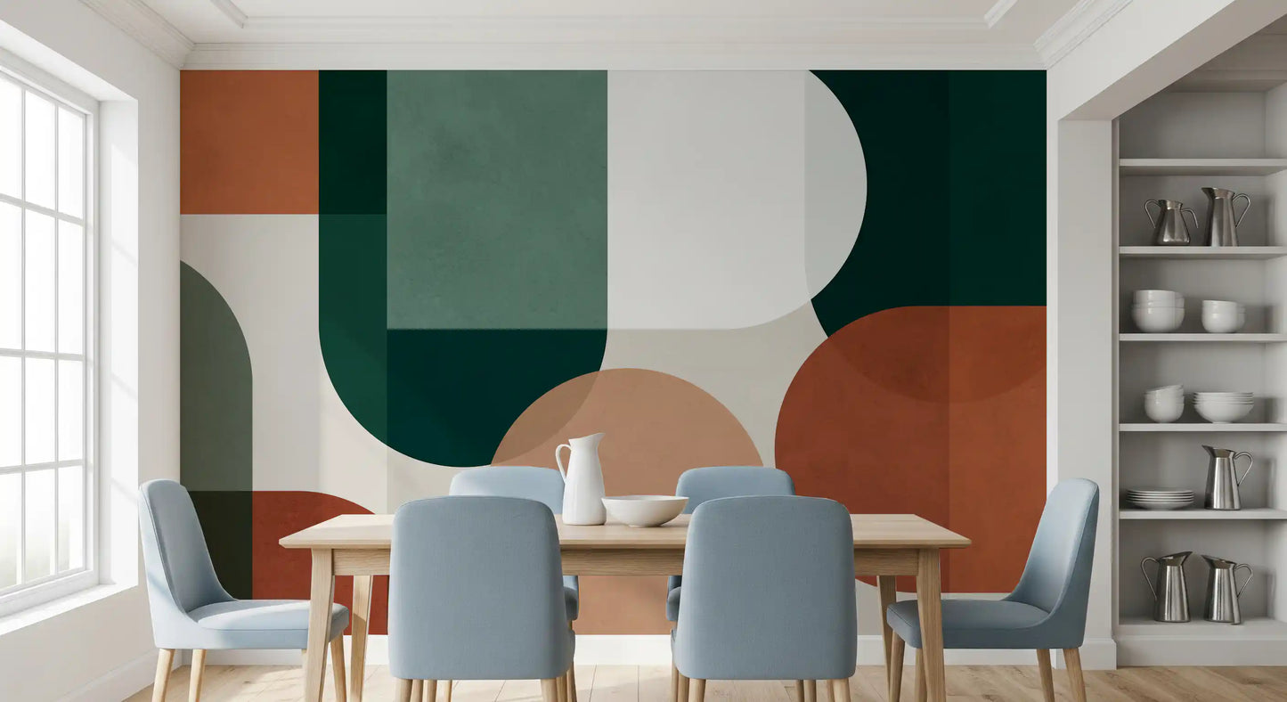 Modernist Earthy Geometry Wall Mural