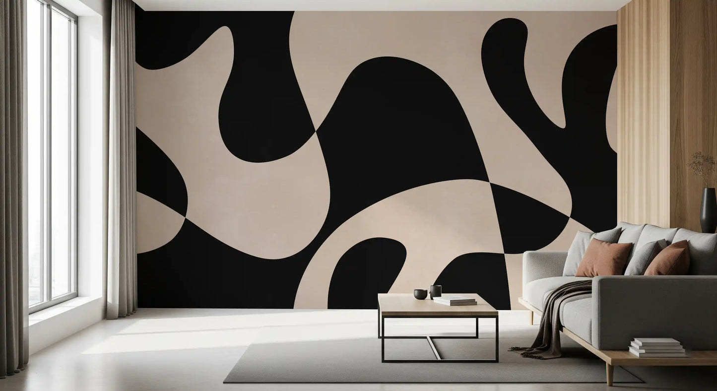 Organic Flow Monochromatic Wall Mural