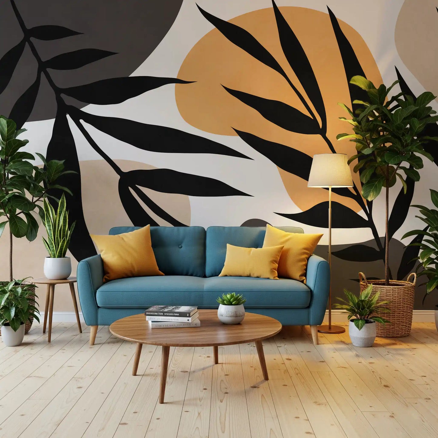 Organic Silhouette Art Wall Mural