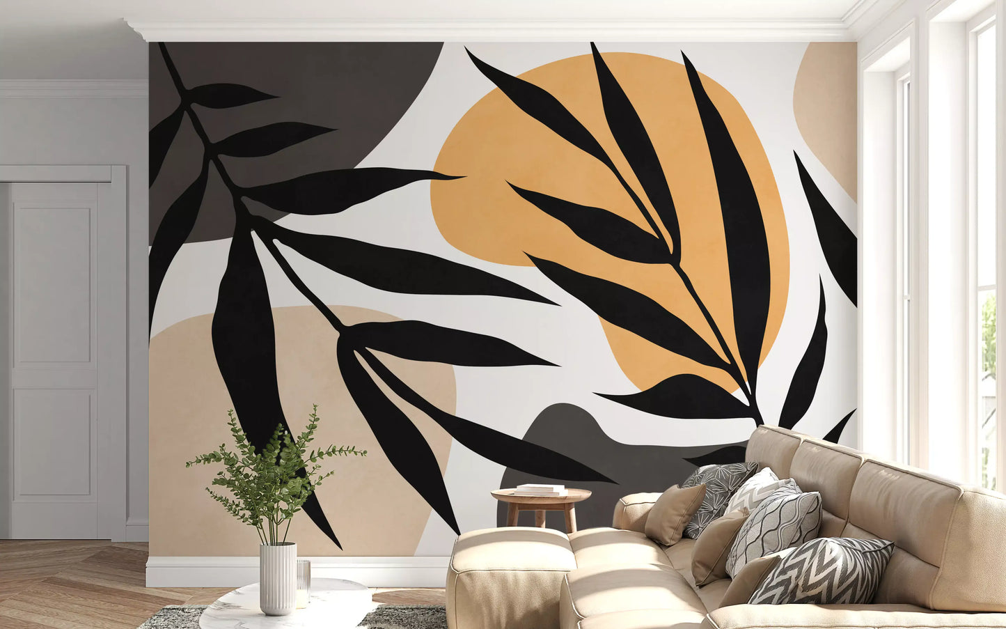 Organic Silhouette Art Wall Mural