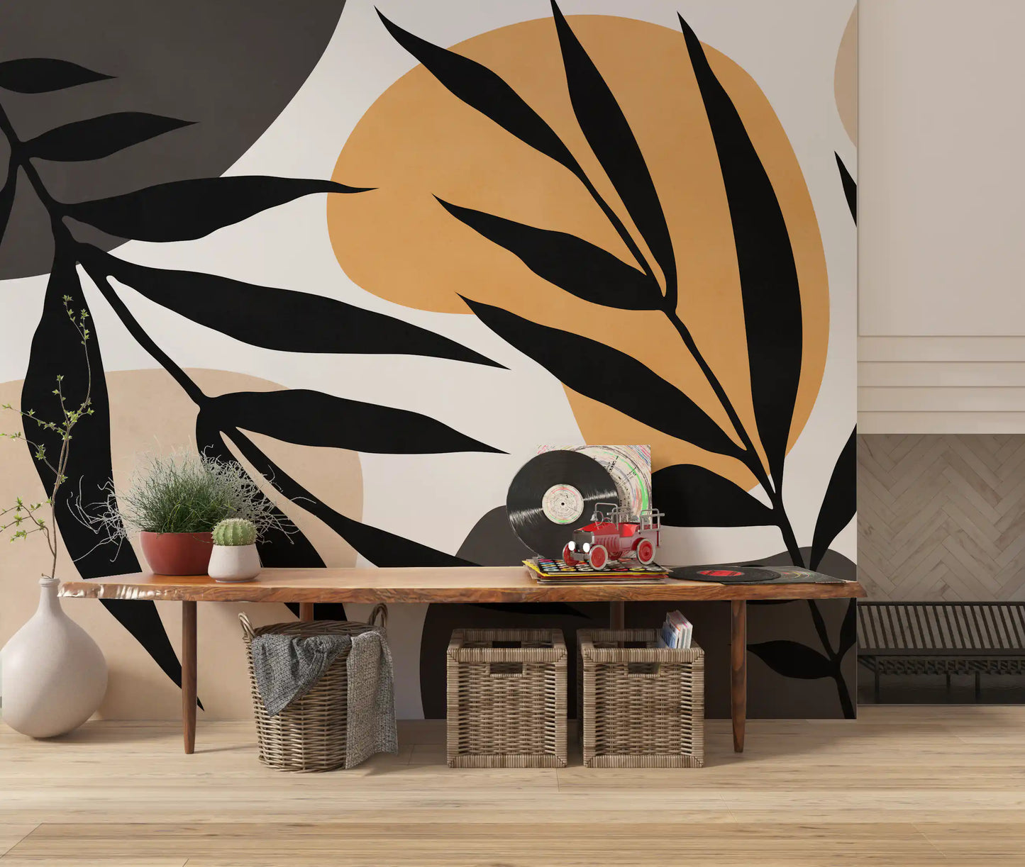 Organic Silhouette Art Wall Mural