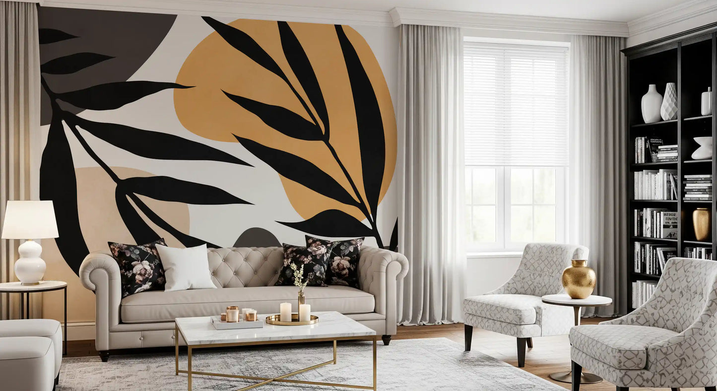Organic Silhouette Art Wall Mural