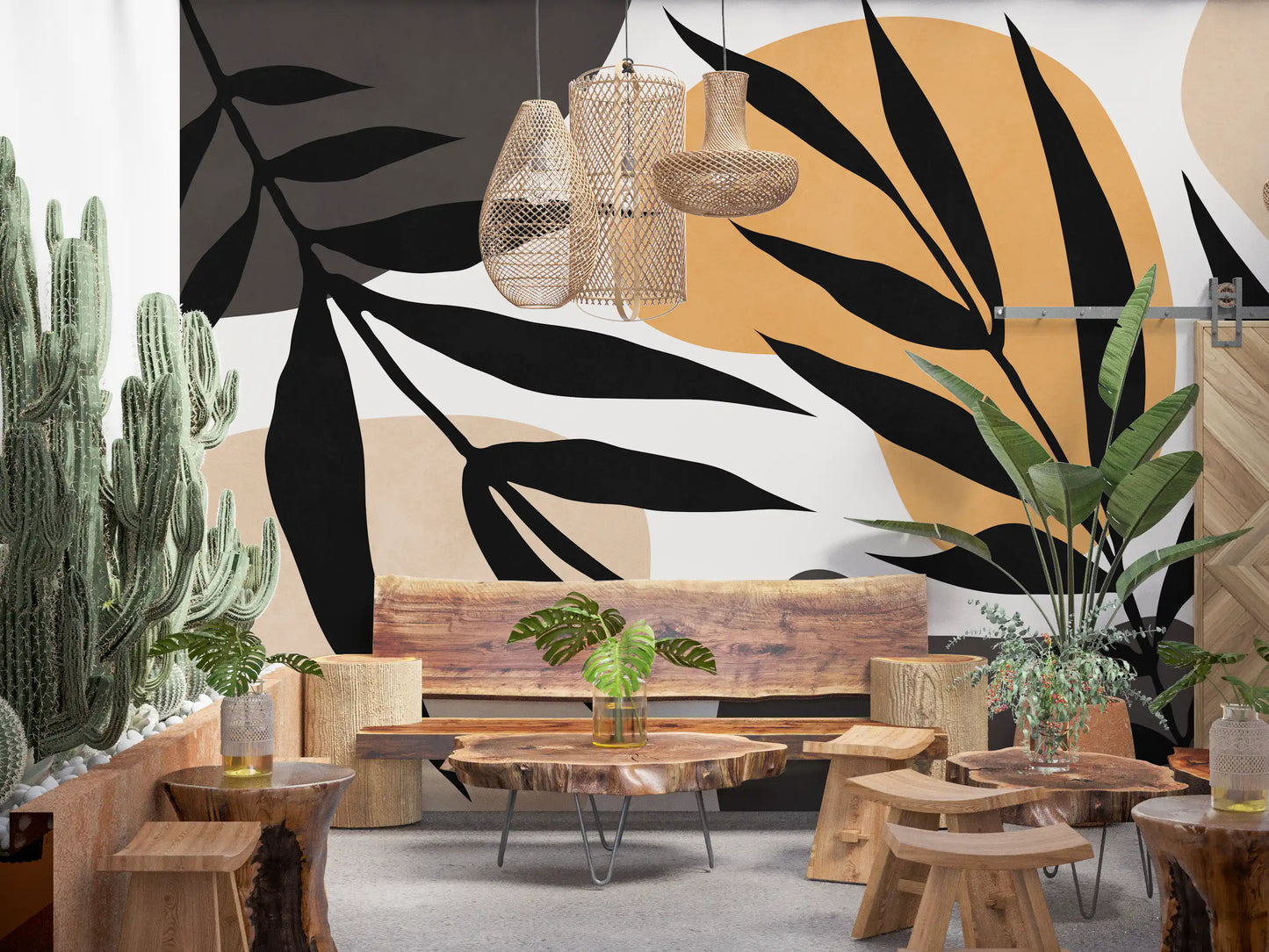 Organic Silhouette Art Wall Mural