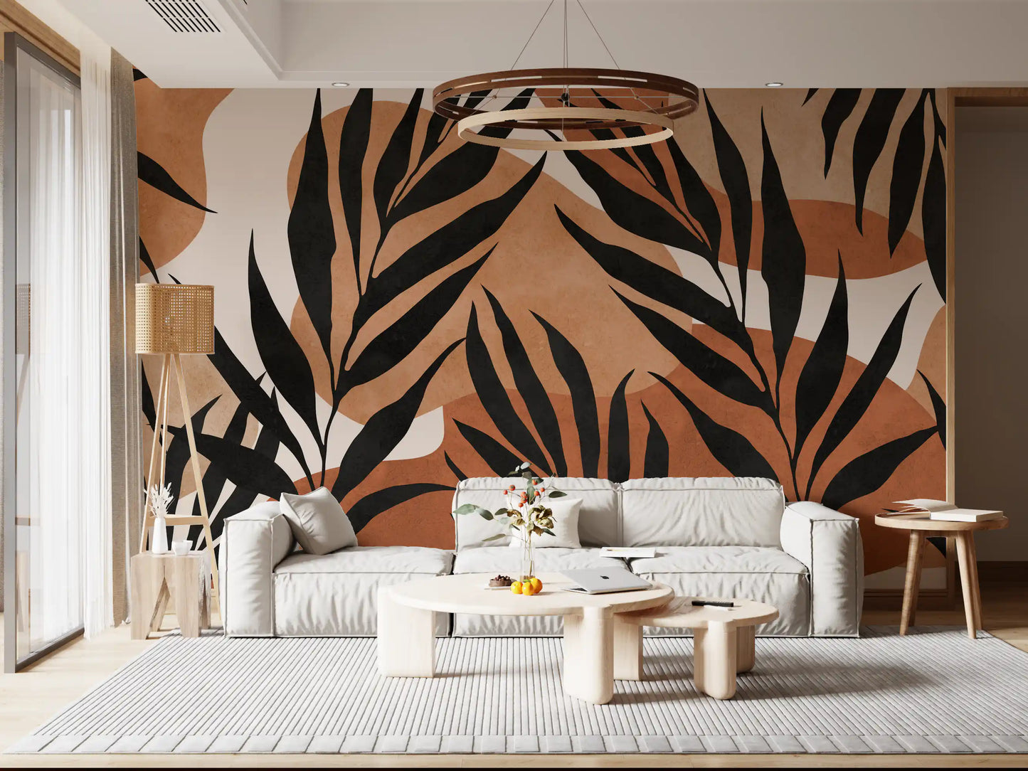 Boho Leaf Flow Wall Mural