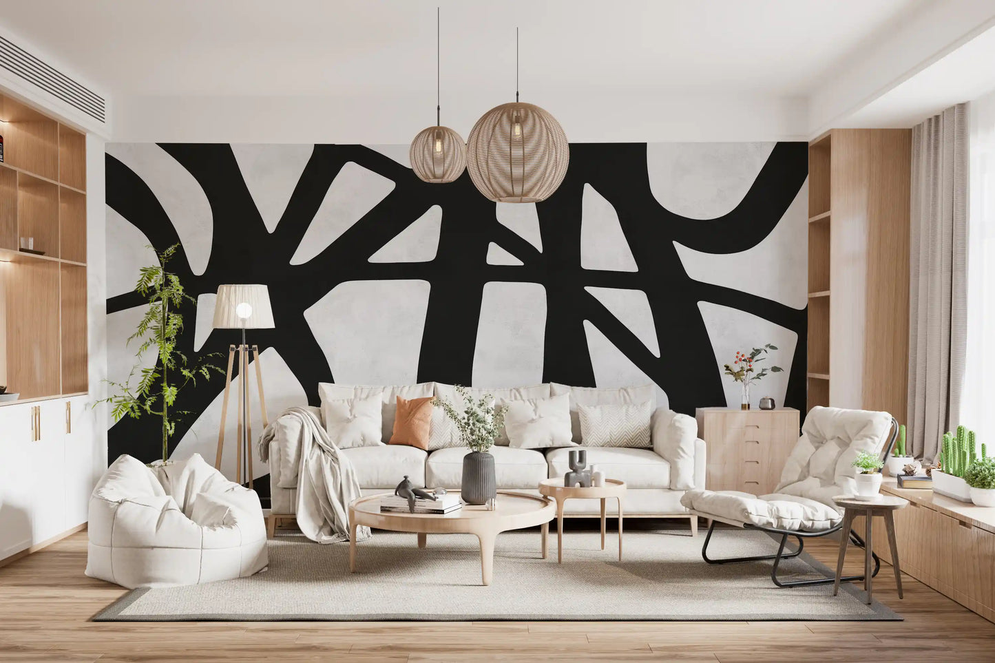 Monochrome Flow Wall Mural