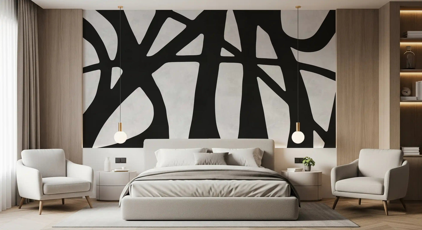 Monochrome Flow Wall Mural