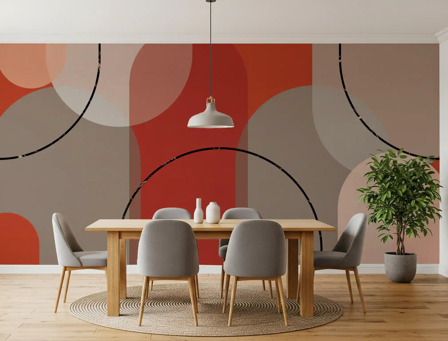 Bold Earthen Curves Wall Mural