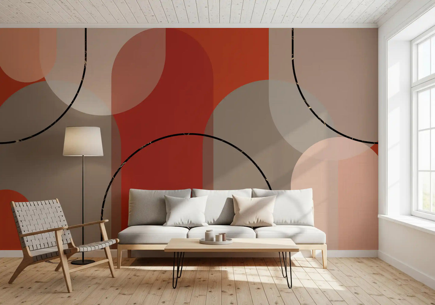 Bold Earthen Curves Wall Mural