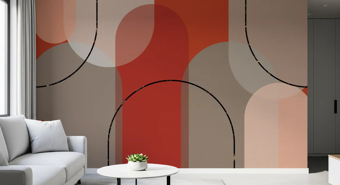 Bold Earthen Curves Wall Mural