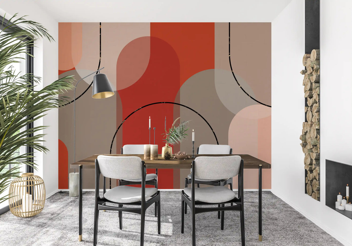Bold Earthen Curves Wall Mural