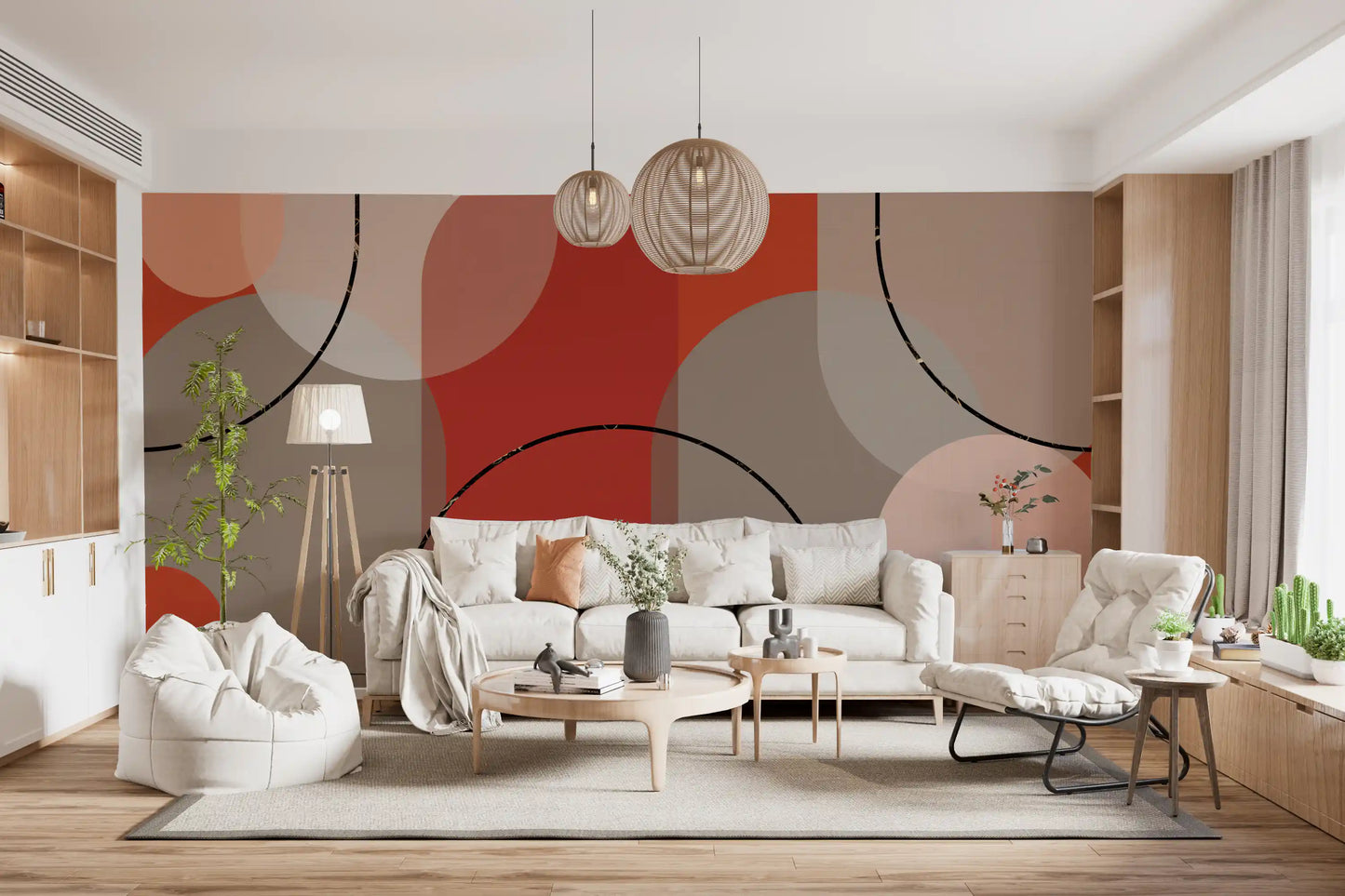 Bold Earthen Curves Wall Mural